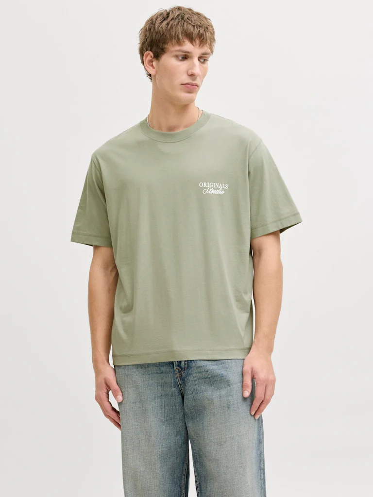 Jack & Jones Loose Fit Back Print Tee Seagrass Green - 384 - Image 6
