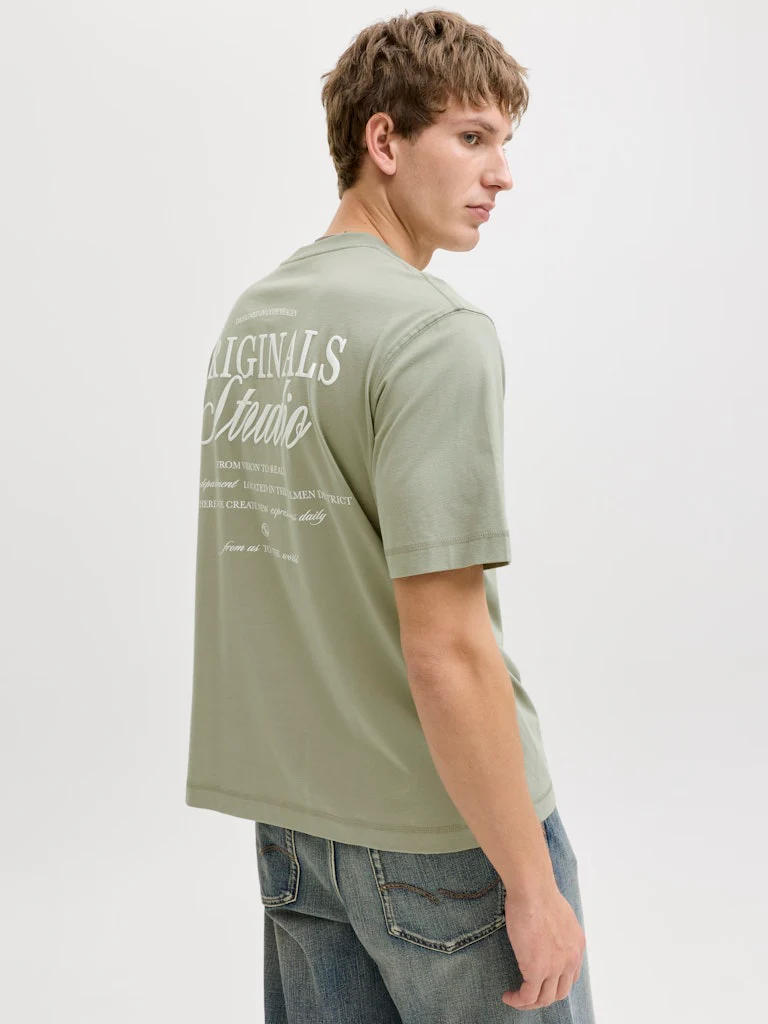 Jack & Jones Loose Fit Back Print Tee Seagrass Green - 384 - Image 8