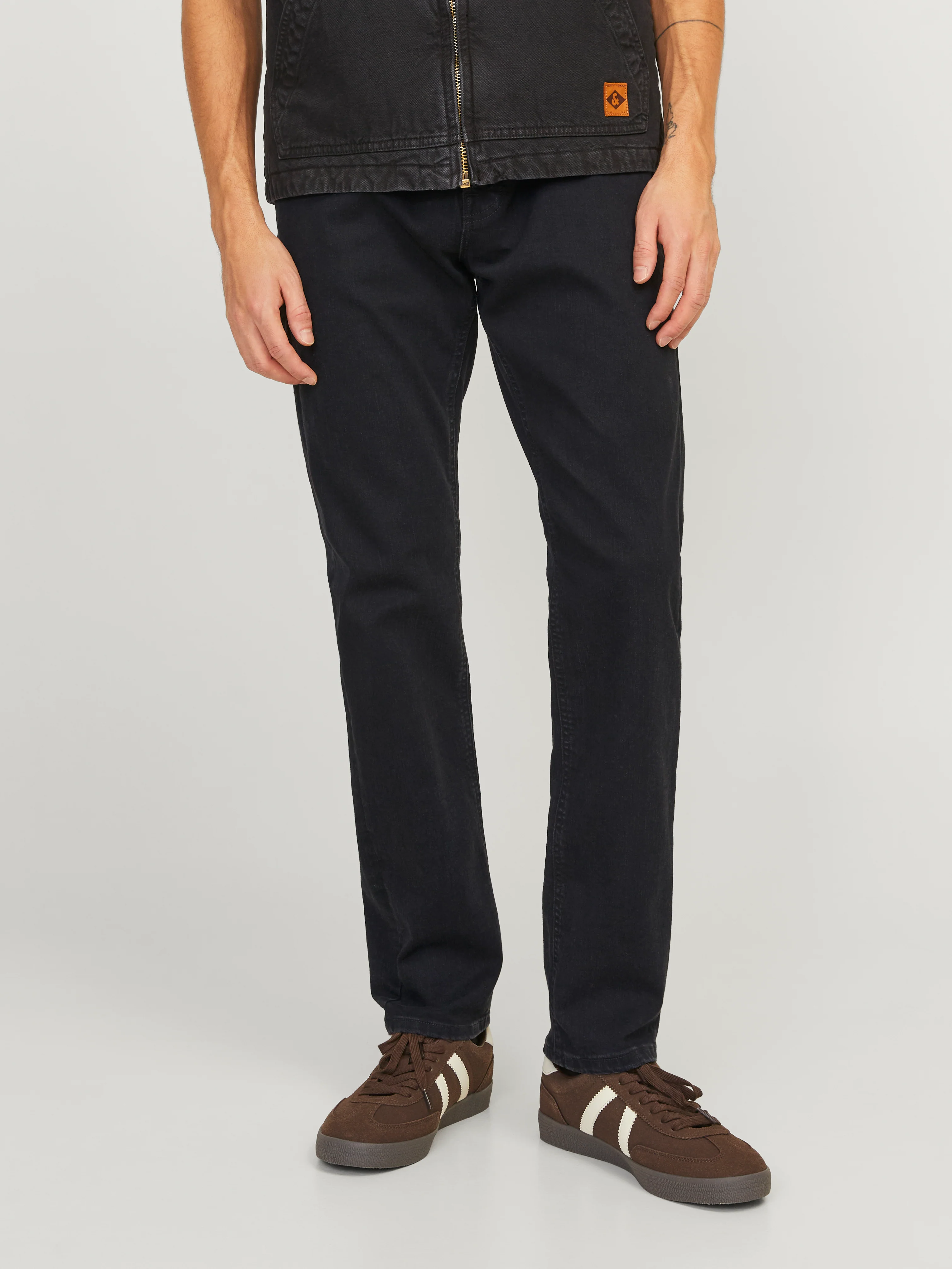 Jack & Jones Mike Tapered Fit Black Denim Jeans - 741 - Image 2