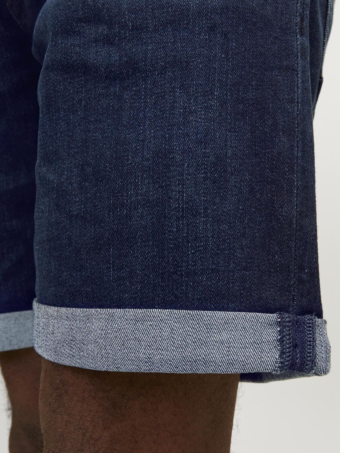 Jack & Jones Rick AM 610 Denim Shorts Solid Dark Blue - 810 - Image 4