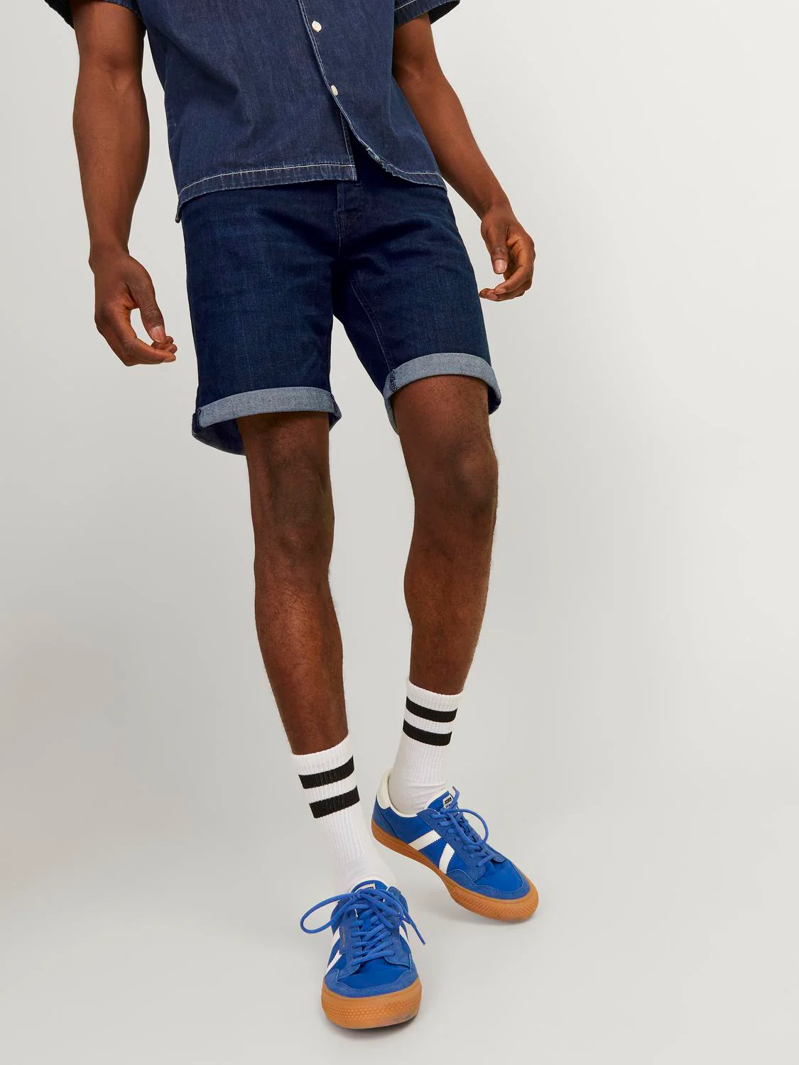 Jack & Jones Rick AM 610 Denim Shorts Solid Dark Blue - 810 - Image 5