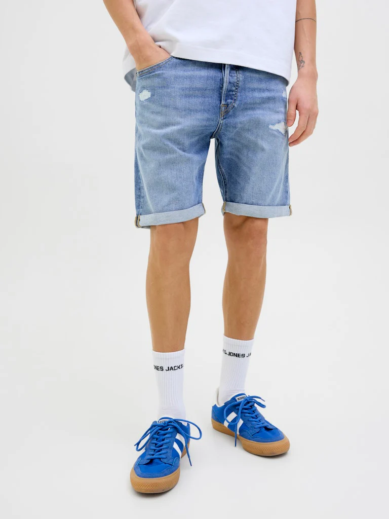 Jack & Jones Rick Original AM 360 Ripped Denim Shorts Blue - 933