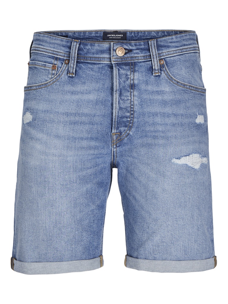 Jack & Jones Rick Original AM 360 Ripped Denim Shorts Blue - 933 - Image 3