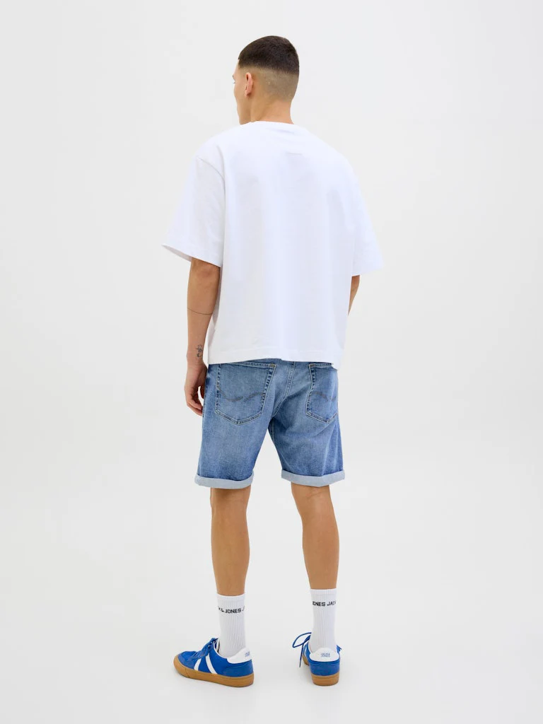 Jack & Jones Rick Original AM 360 Ripped Denim Shorts Blue - 933 - Image 5