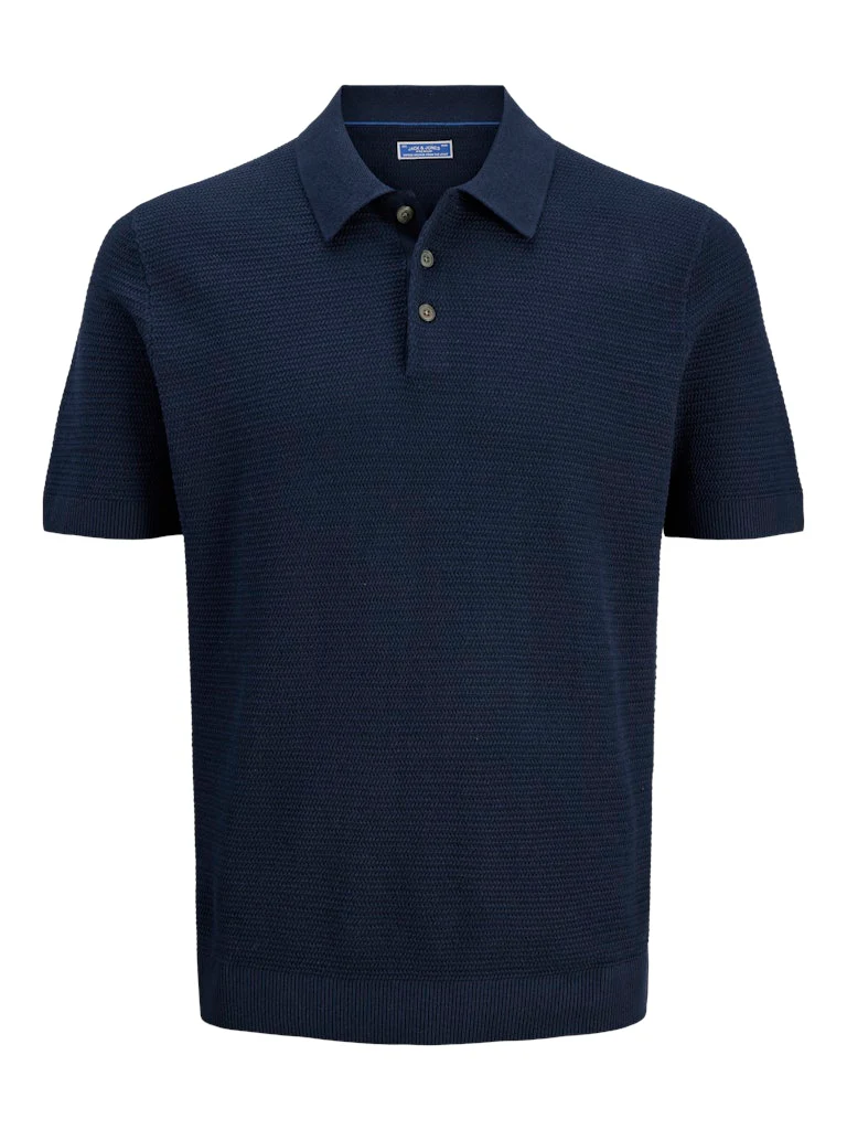 Jack & Jones Riley Knit SS Polo (Sky Captain) Navy Blue - 044 - Image 7
