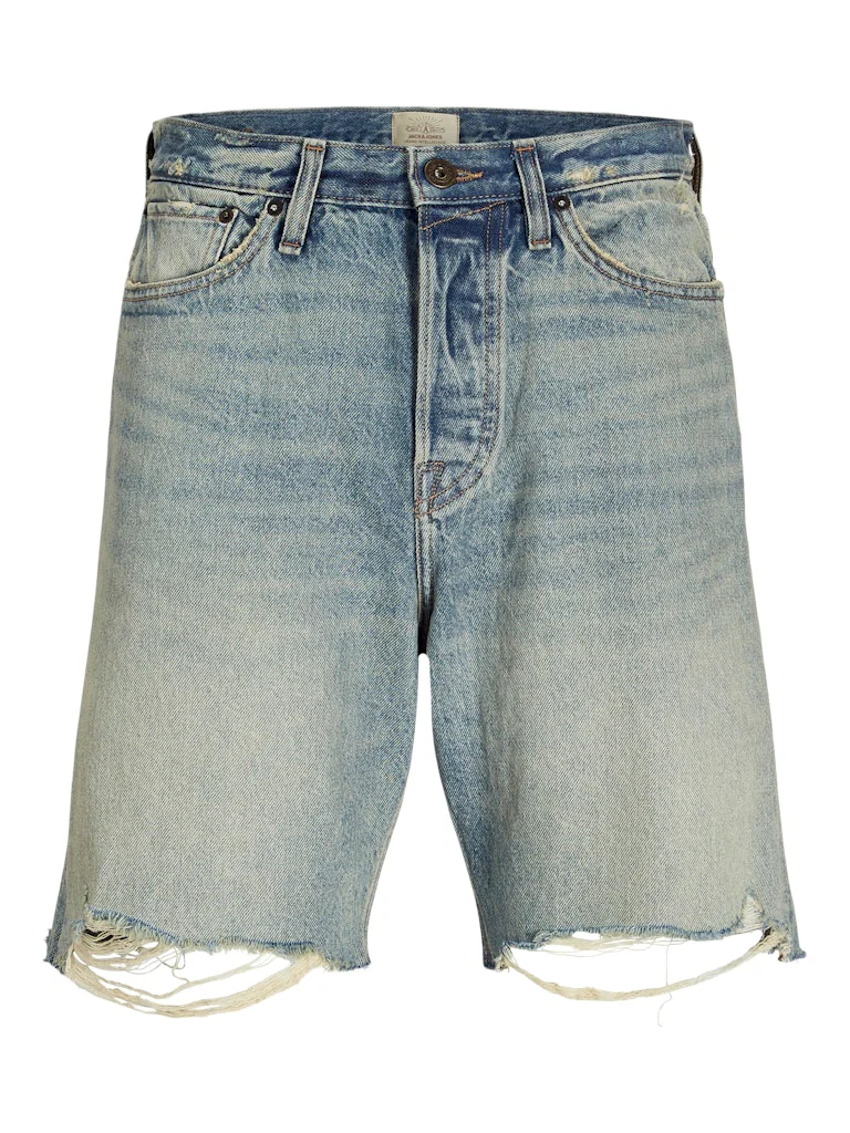 Jack & Jones Tony Cooper 590 Loose Fit Distressed Denim Shorts Light Blue - 940 - Image 5