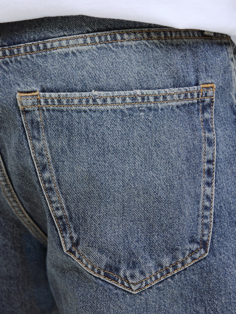 Jack & Jones Tony Cooper 590 Loose Fit Distressed Denim Shorts Mid Blue - 939 - Image 8
