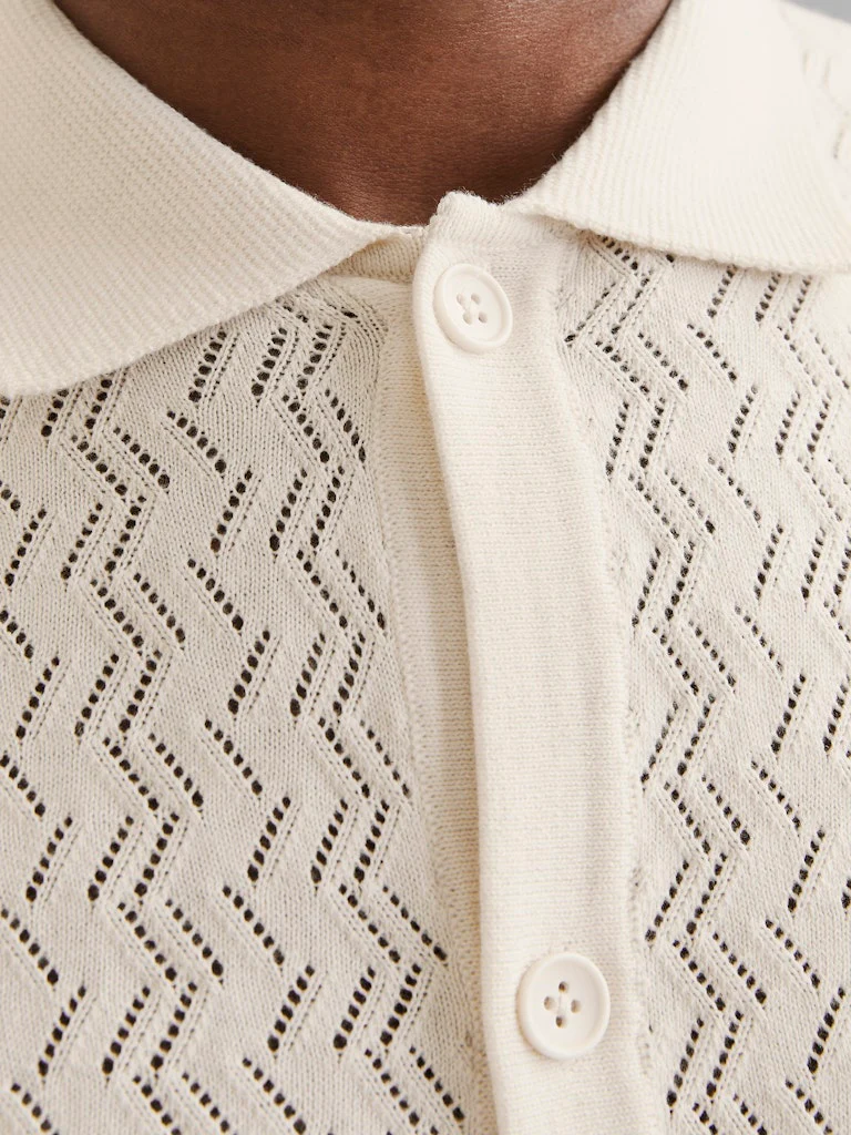 Jack & Jones Tyler SS Knit Polo Sea Salt Ecru - 147 - Image 2
