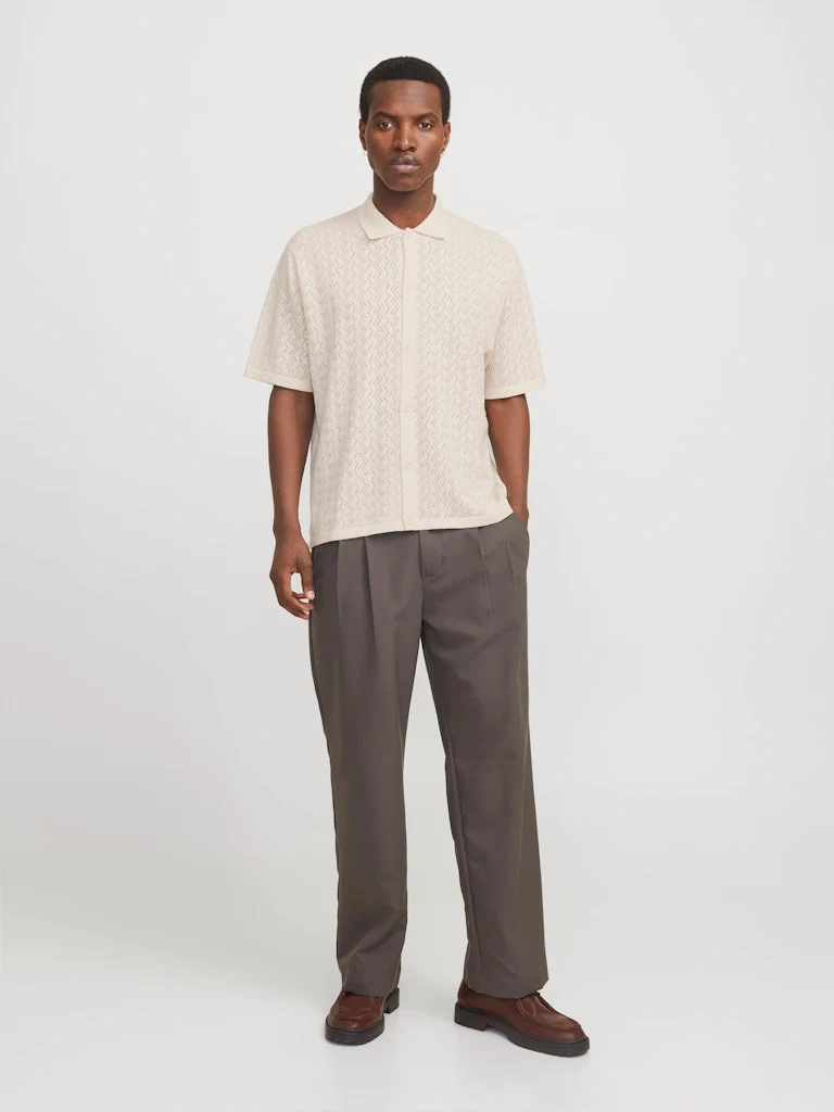 Jack & Jones Tyler SS Knit Polo Sea Salt Ecru - 147 - Image 6