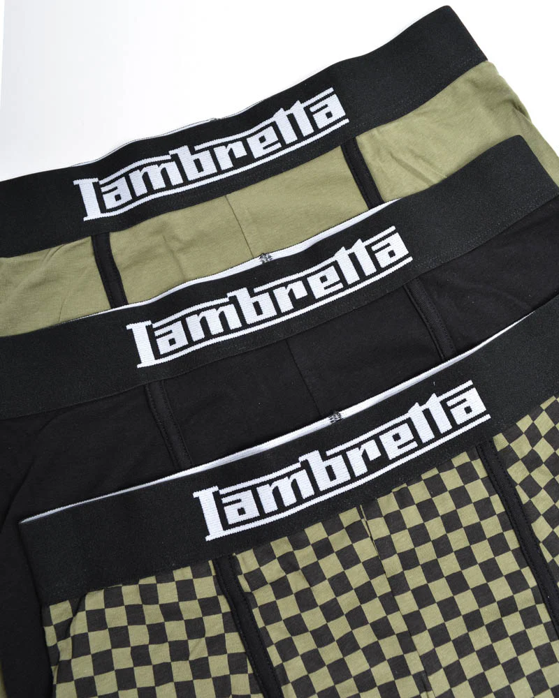 Lambretta 3 Pack Multi Boxers Khaki/Black - 1003 - Image 3