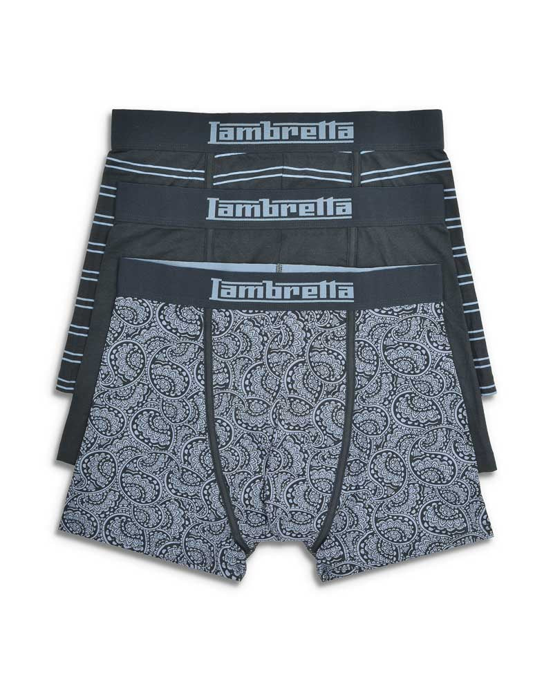 Lambretta 3 Pack Paisley Boxers Navy/Blue - 1151