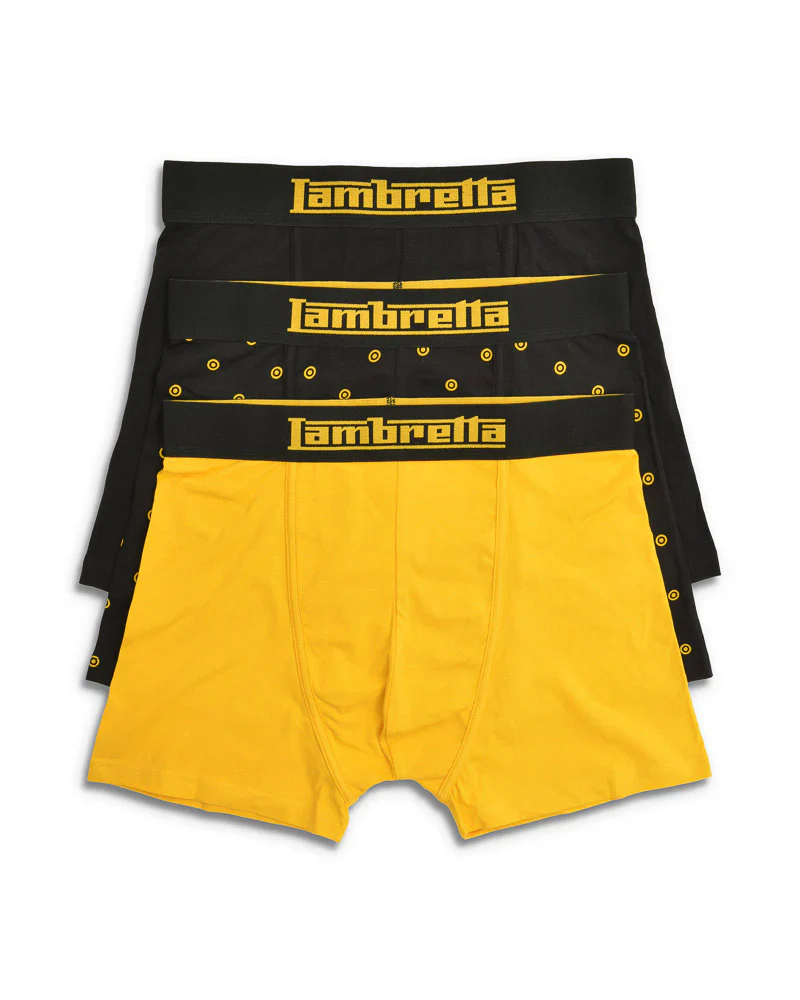 Lambretta 3 Pack Target Boxers Black/Gold - 1150