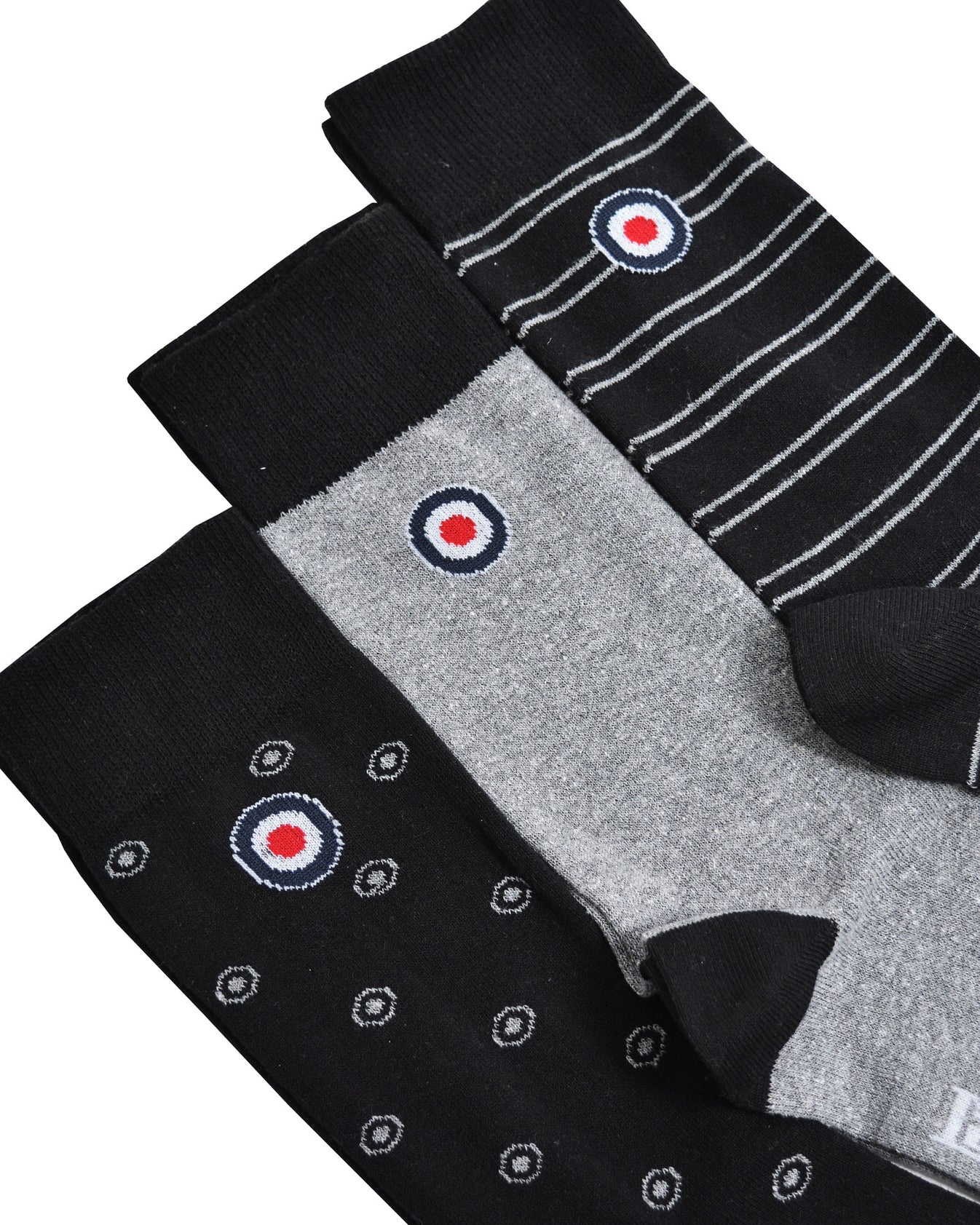 Lambretta 3 Pack Target Socks Black/Grey - 1010 - Image 3