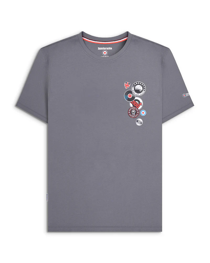 Lambretta Badges Tee Iron Grey - 208 - Image 4