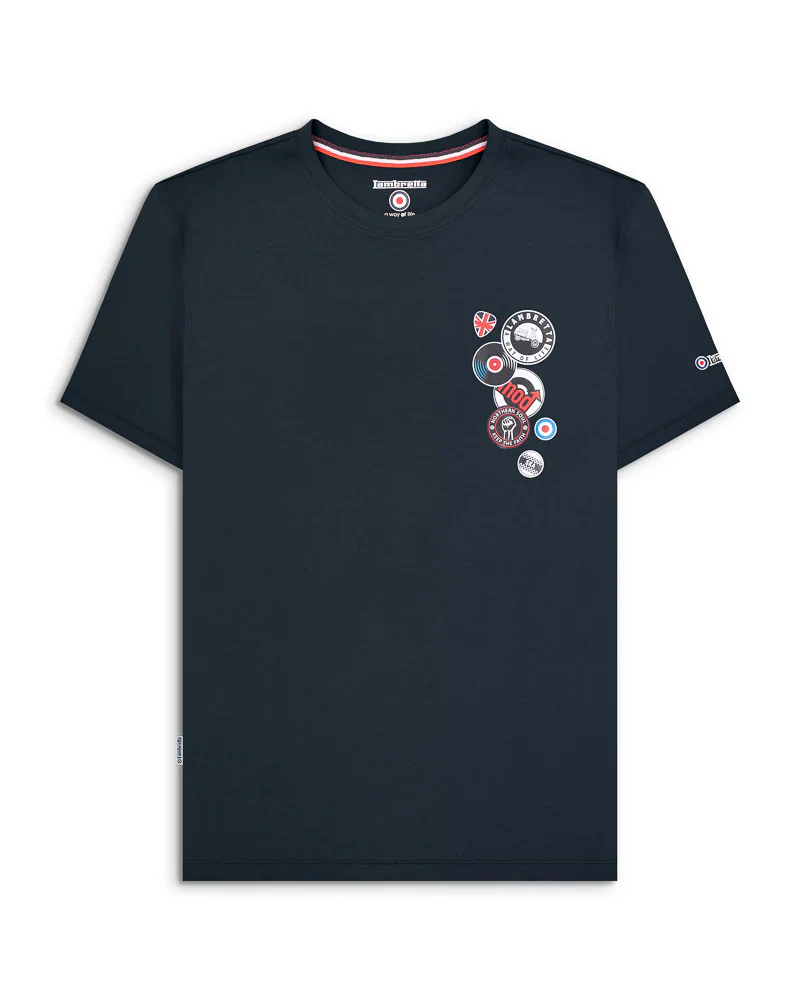 Lambretta Badges Tee Navy - 284 - Image 3