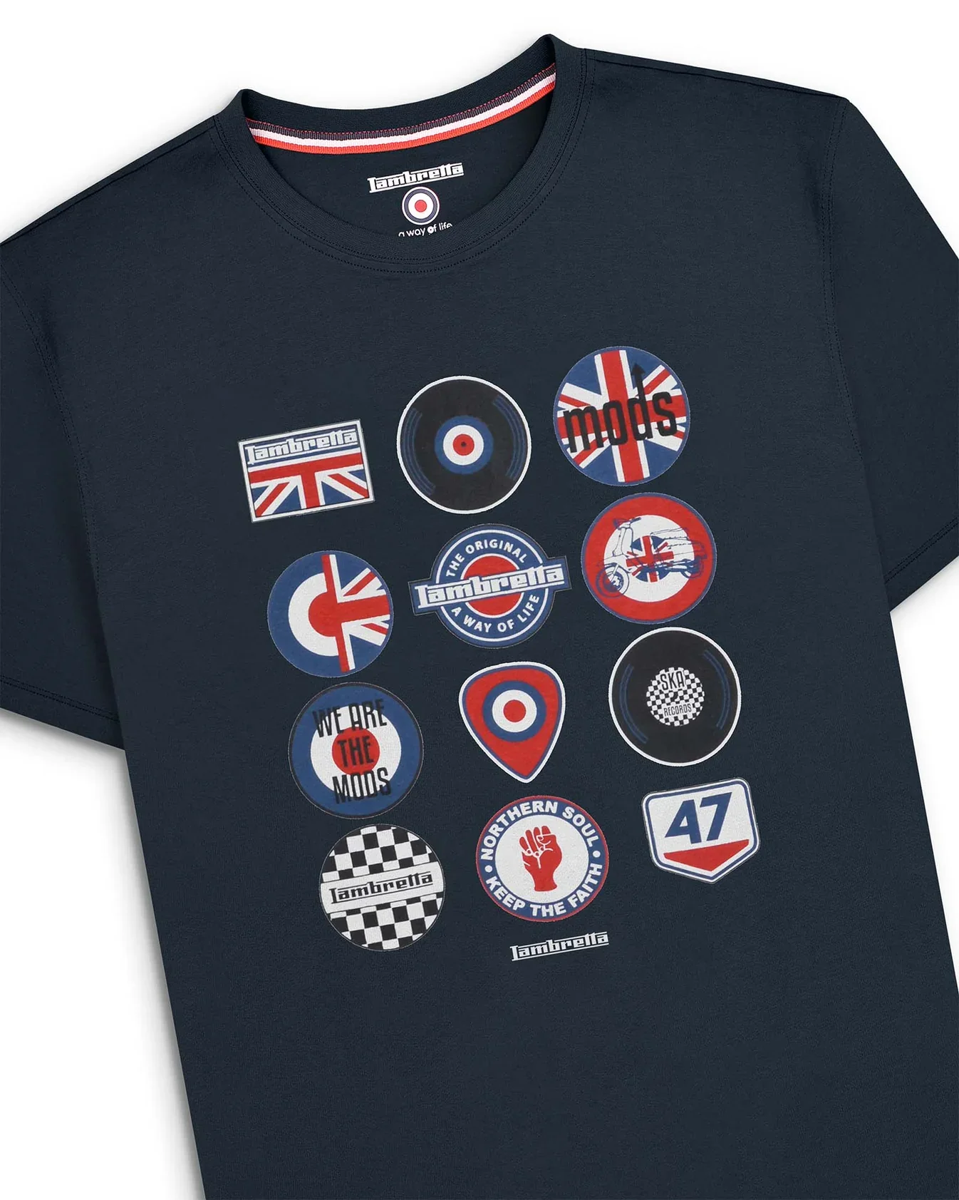 Lambretta Badges Tee Navy - 259 - Image 4