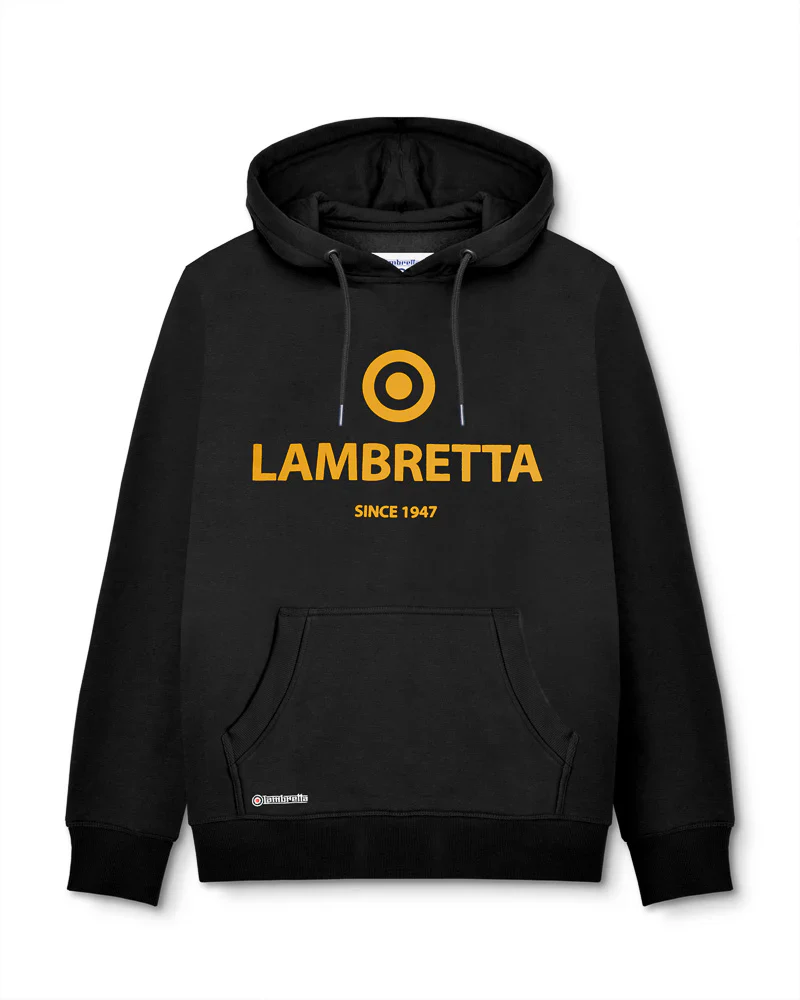 Lambretta Brand Target Hoodie Black/Gold - 404 - Image 2