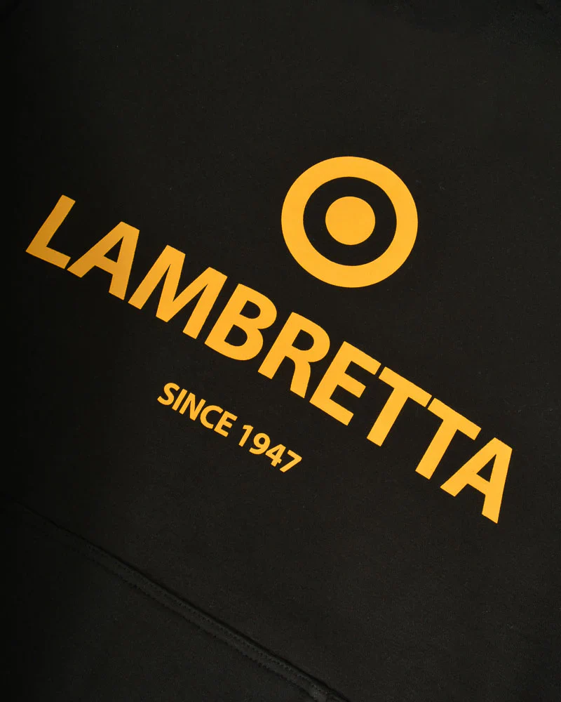 Lambretta Brand Target Hoodie Black/Gold - 404 - Image 5