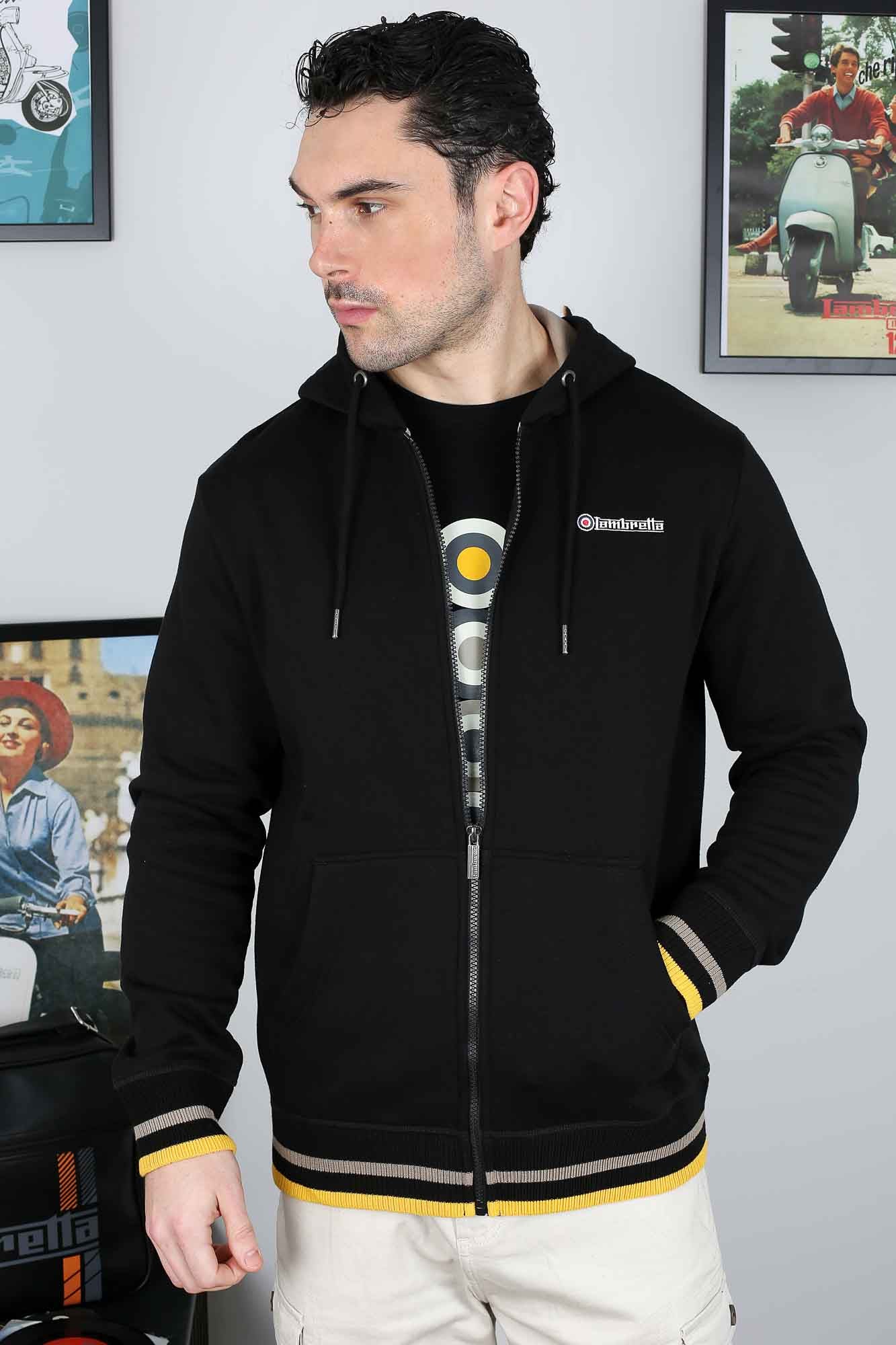 Lambretta F/Z Hoodie Black Cashew/Gold - 405