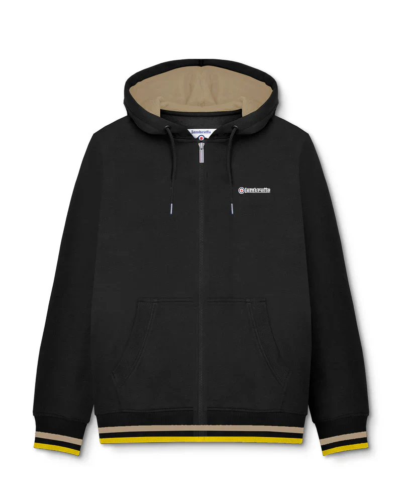 Lambretta F/Z Hoodie Black Cashew/Gold - 405 - Image 2
