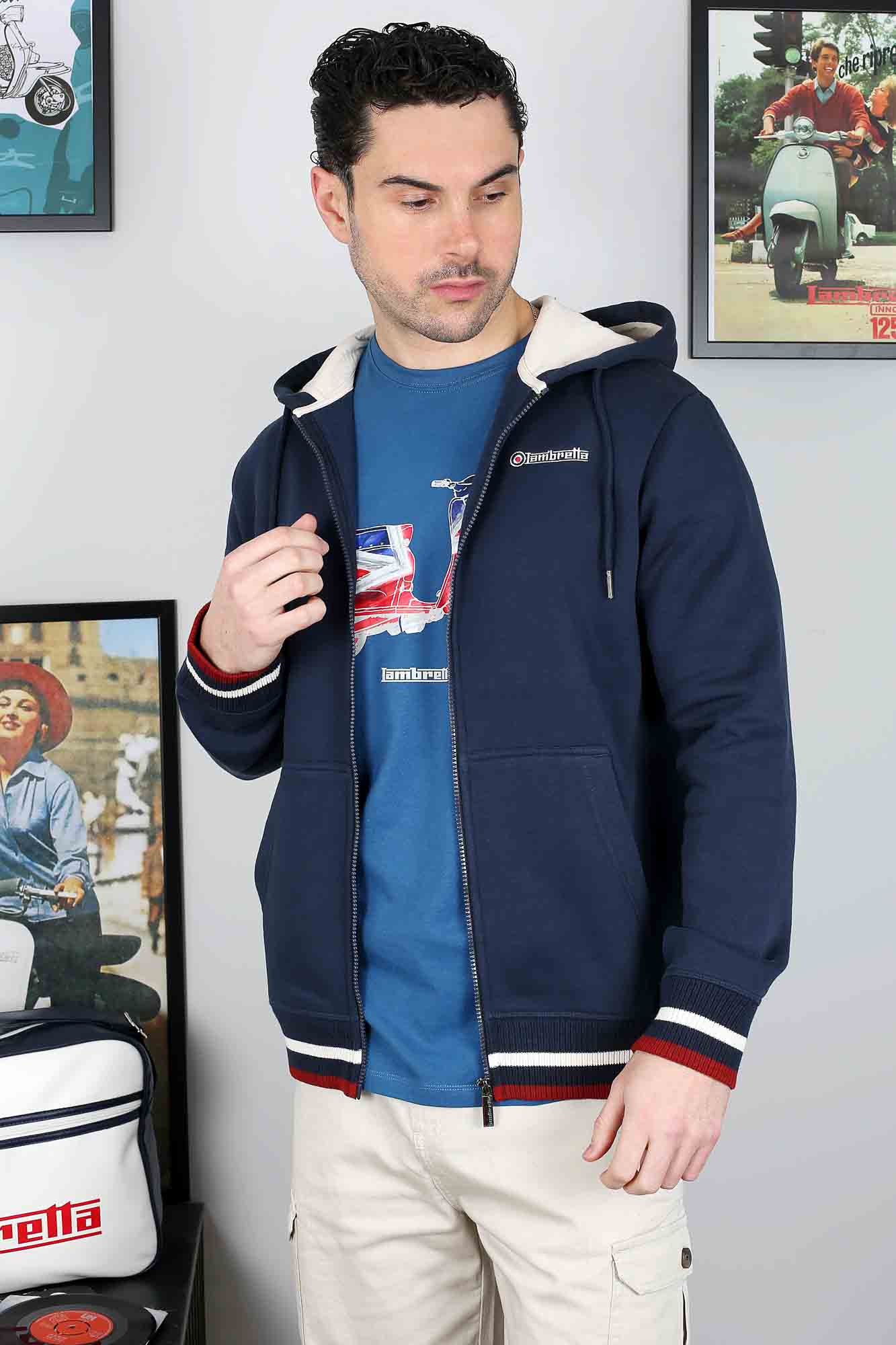 Lambretta F/Z Hoodie Navy Jet Stream/Red - 408