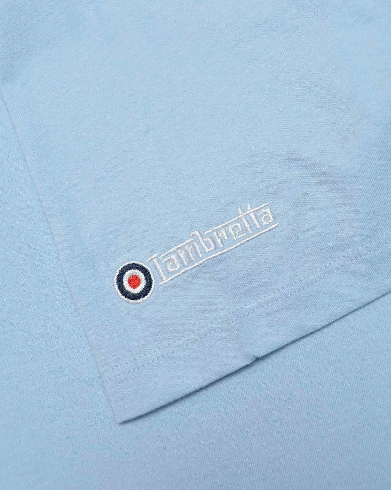 Lambretta Fade Racing Stripe Tee Sky Blue - 170 - Image 5