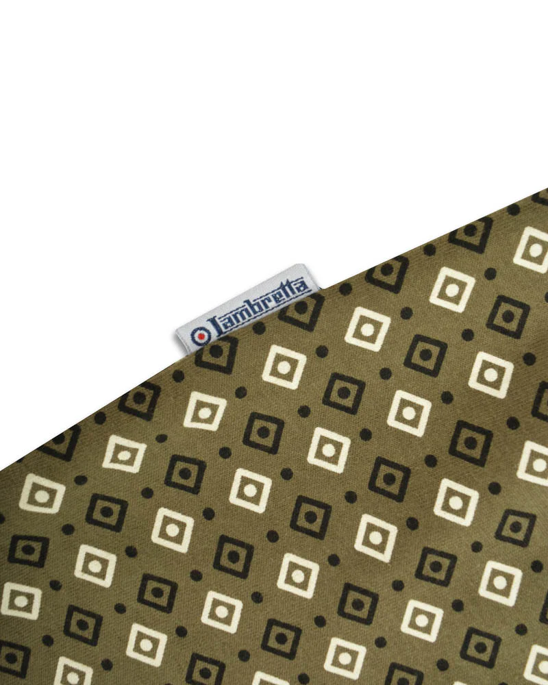 Lambretta Geo AOP Polo Khaki - 168 - Image 6