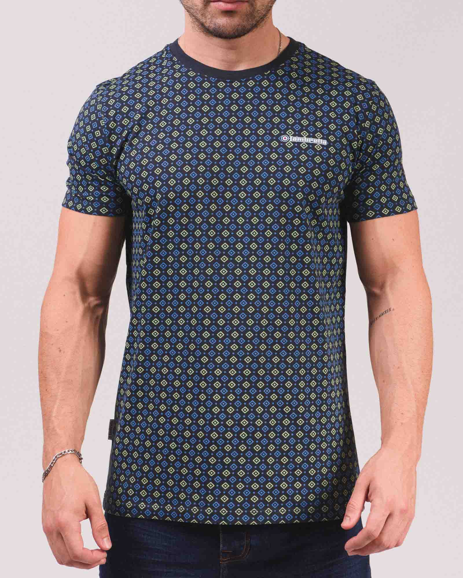 Lambretta GEO AOP Tee Navy/Basil - 229