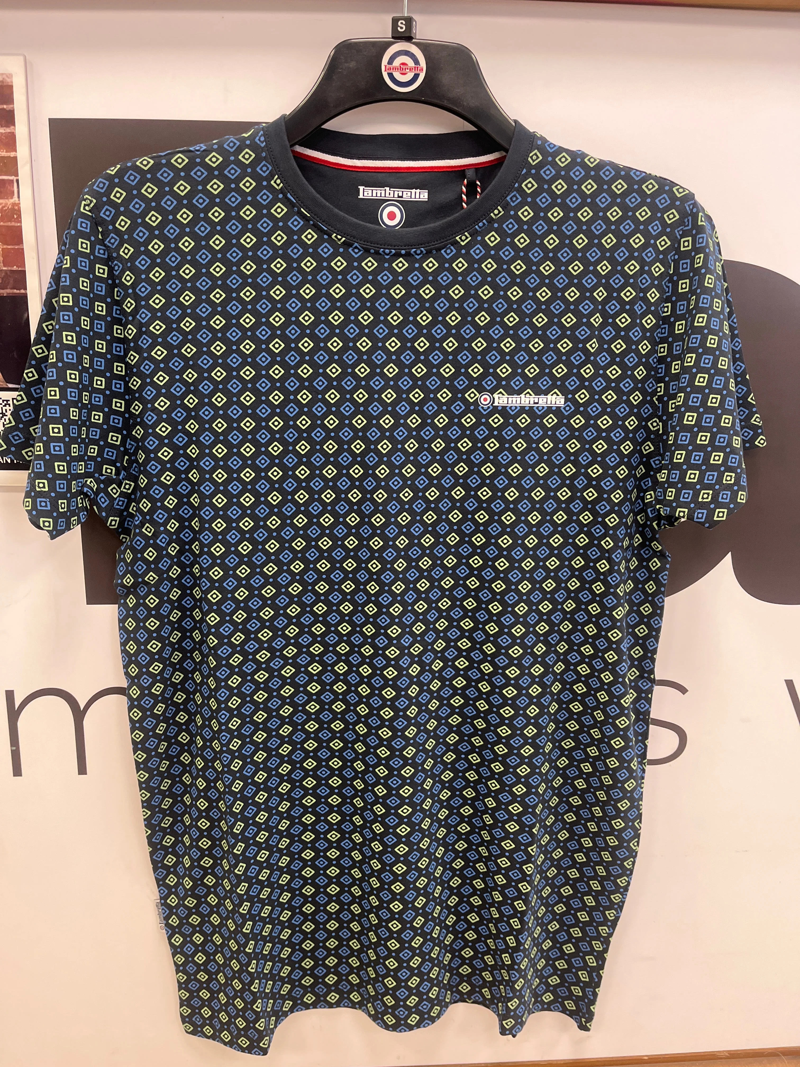 Lambretta GEO AOP Tee Navy/Basil - 229 - Image 7