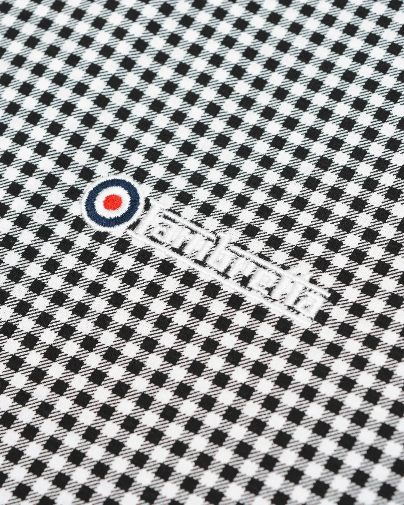 Lambretta Gingham AOP Polo Black - 114 - Image 5