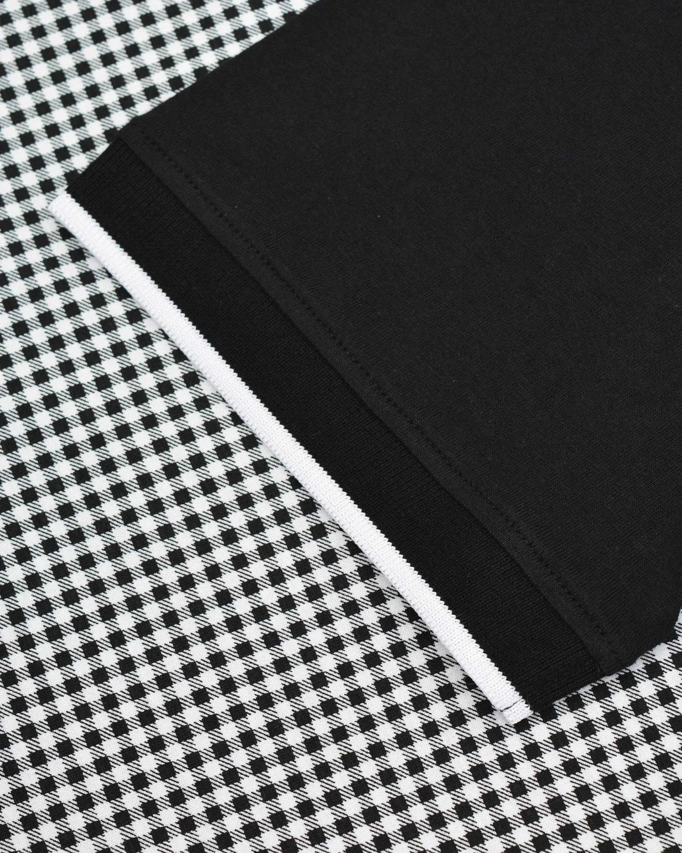 Lambretta Gingham AOP Polo Black - 114 - Image 6