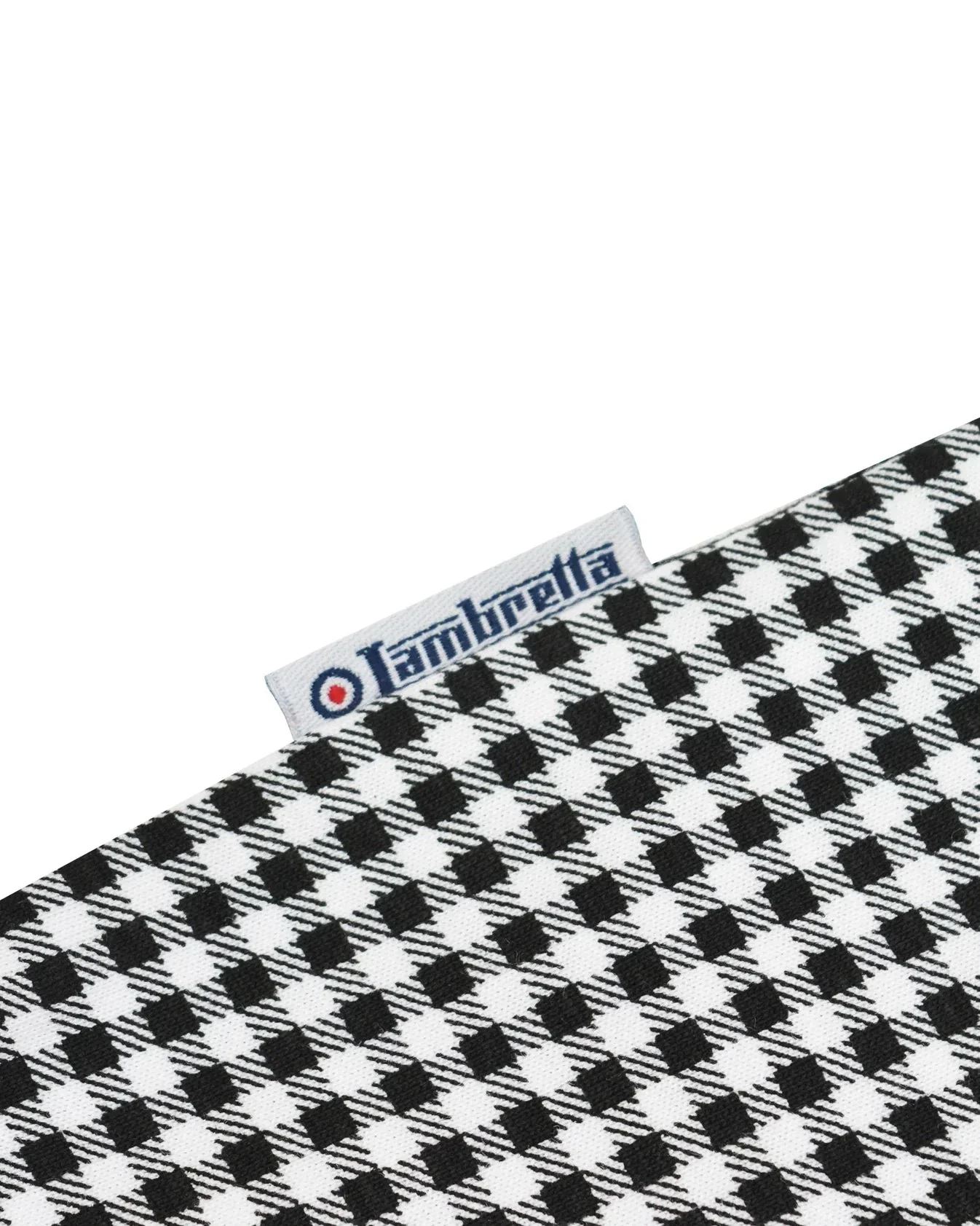 Lambretta Gingham AOP Polo Black - 114 - Image 7