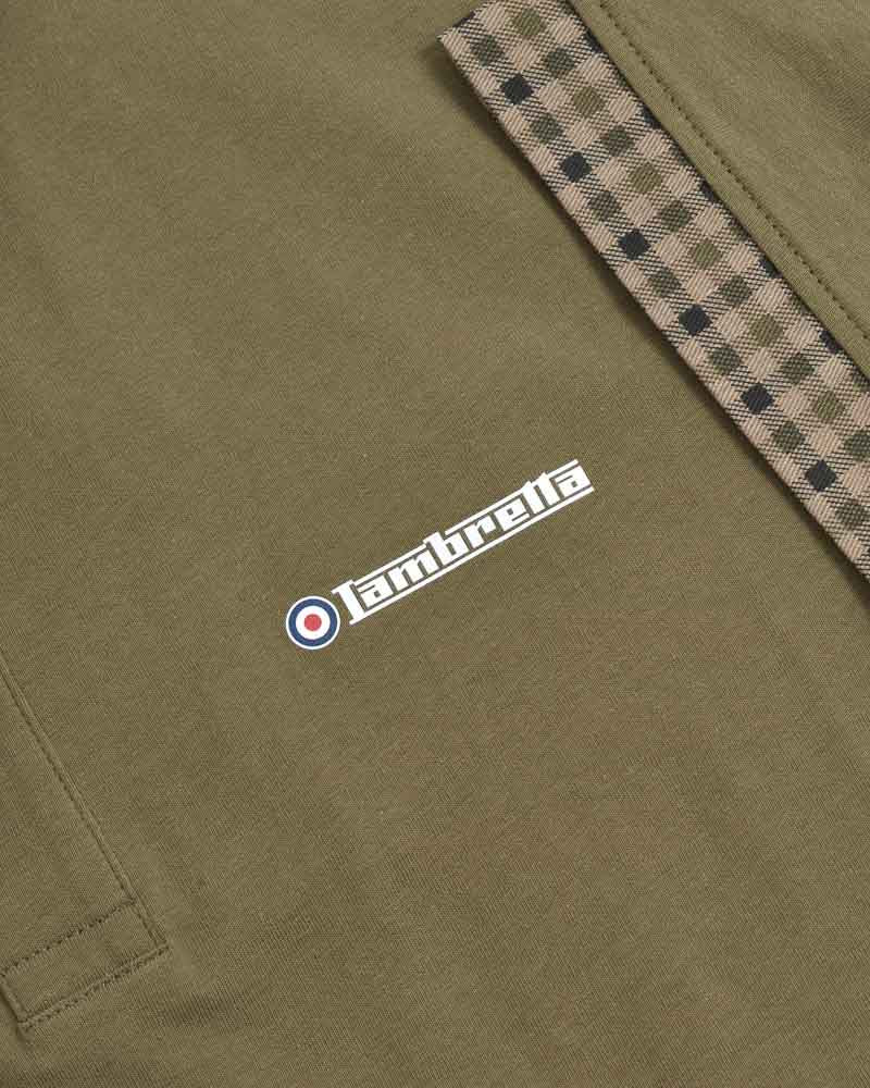 Lambretta Gingham Collar Polo Khaki - 070 - Image 4