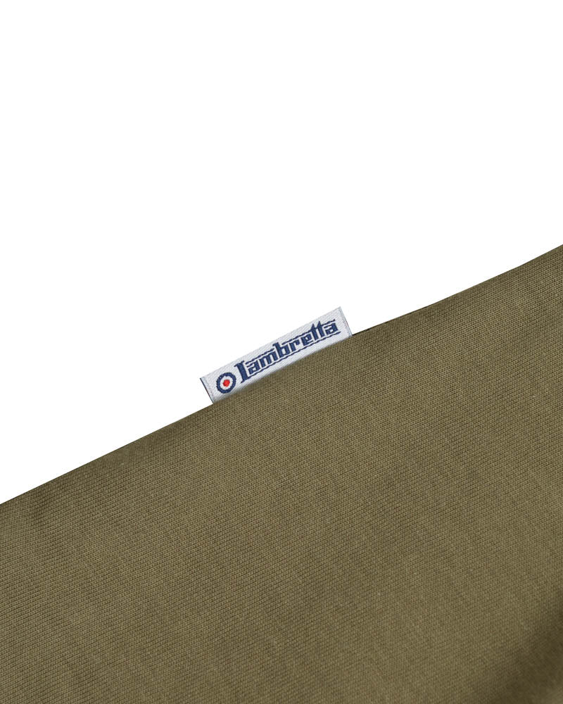 Lambretta Gingham Collar Polo Khaki - 070 - Image 6