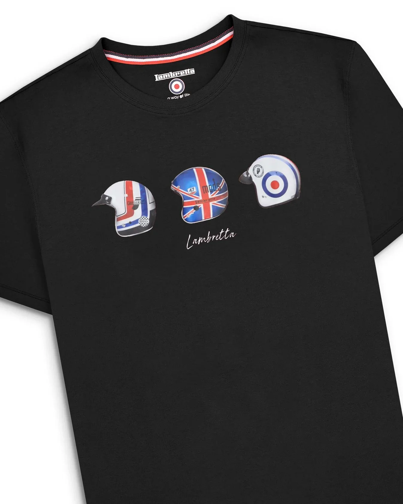 Lambretta Scooter Helmet Tee Black - 161 - Image 3