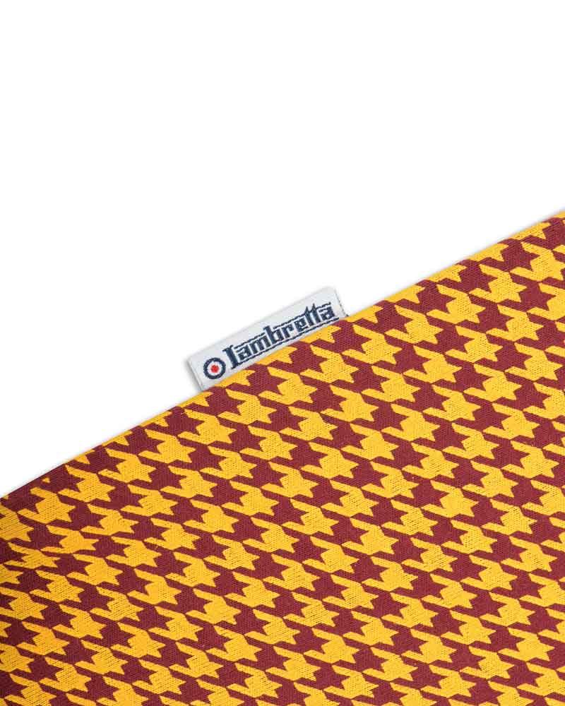 Lambretta Hounds Tooth Polo Burgundy/Gold - 090 - Image 5