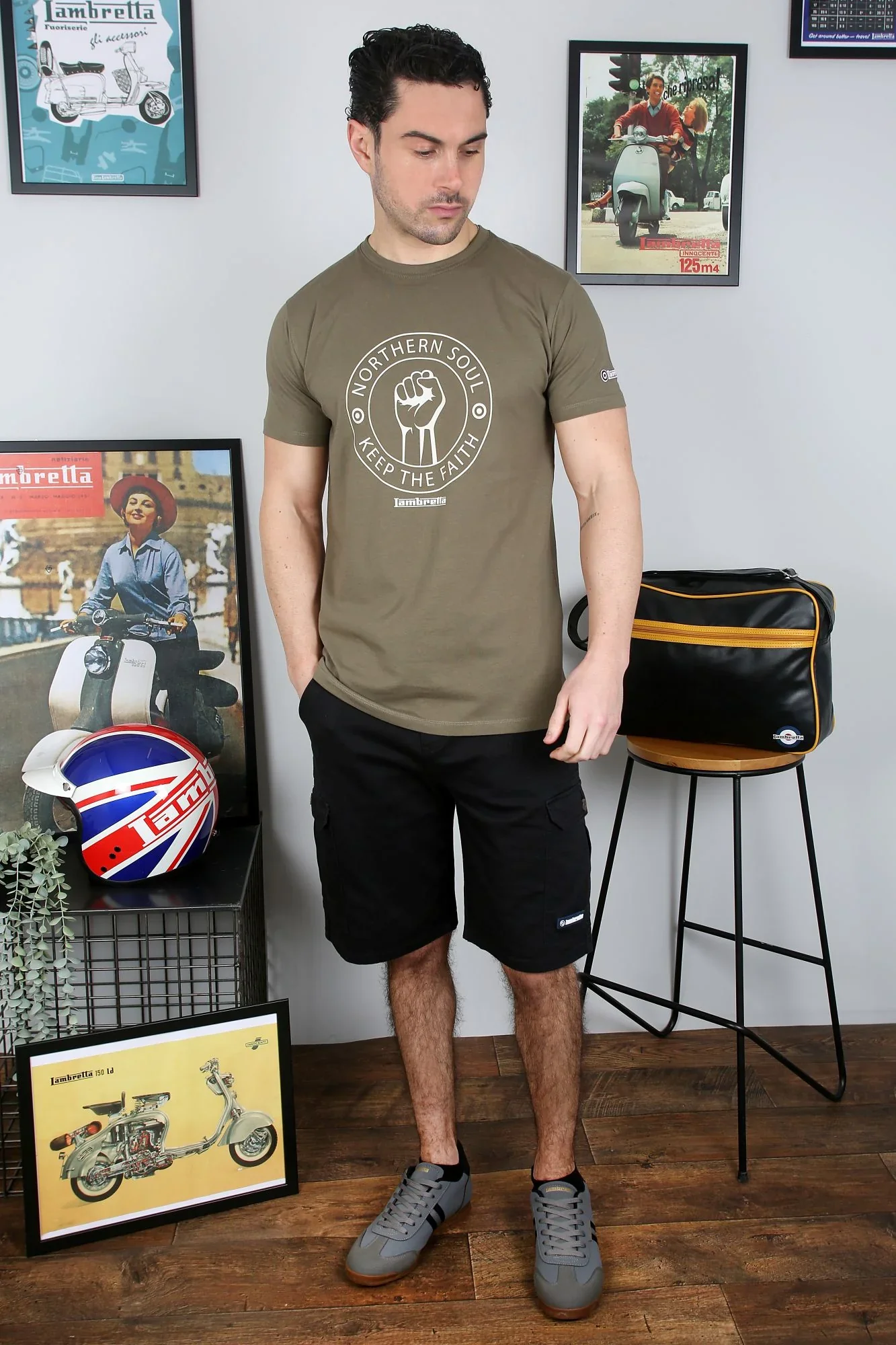 Lambretta Northern Soul Tee Khaki - 317