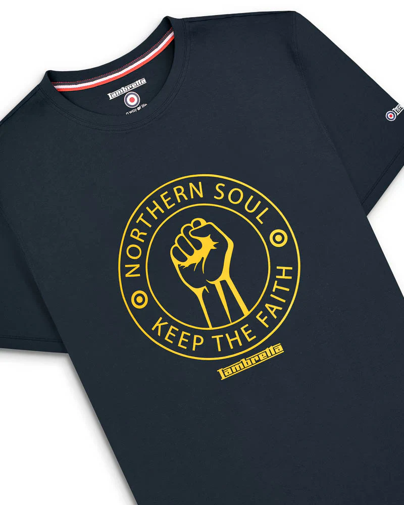 Lambretta Northern Soul Tee Navy/Gold - 350 - Image 4