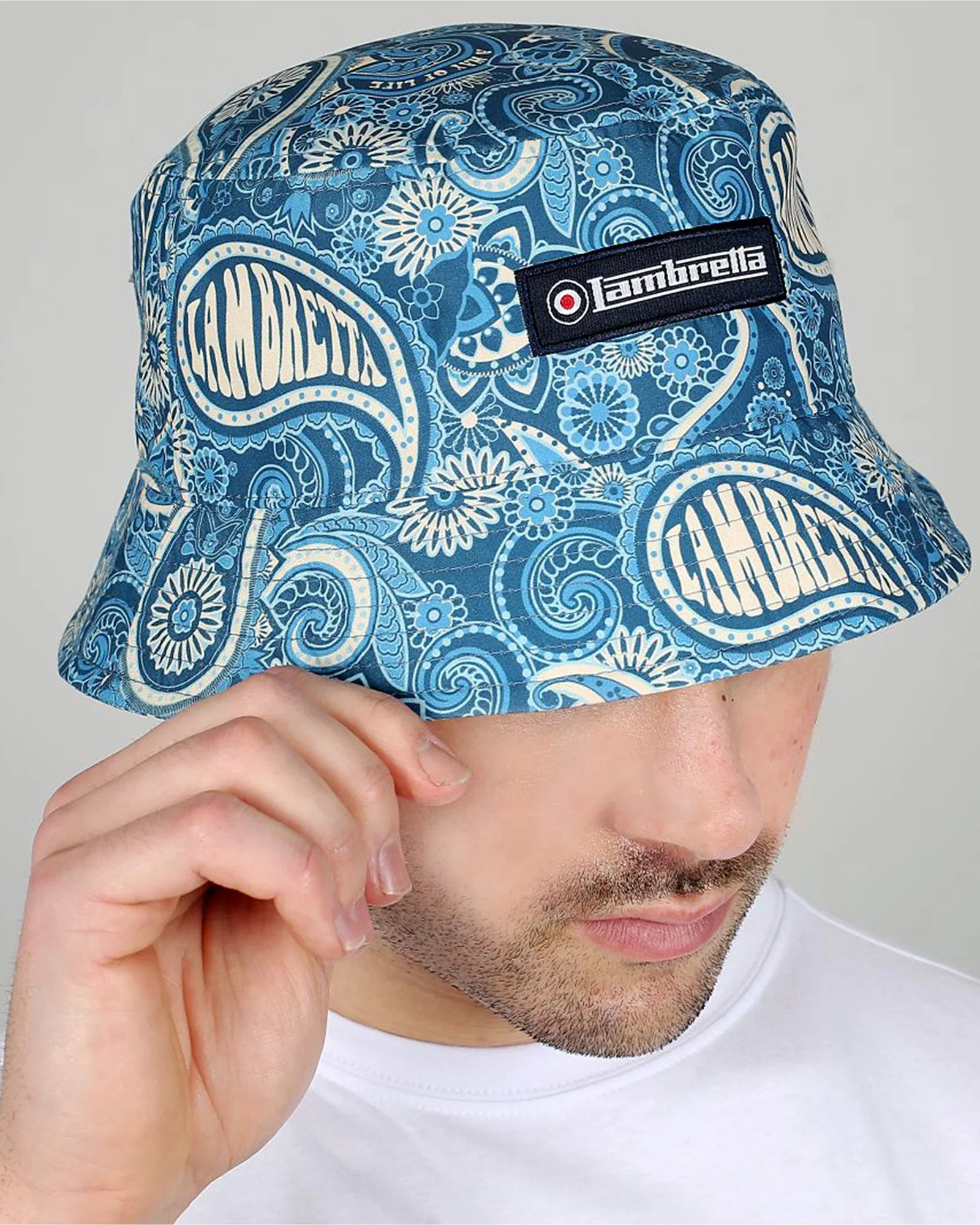 Lambretta Paisley Brand Bucket Hat Dark Blue - 1179