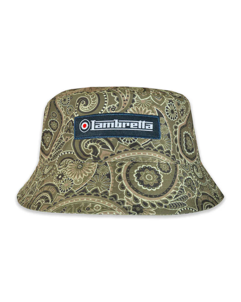 Lambretta Paisley Brand Bucket Hat Dark Khaki - 1180 - Image 2