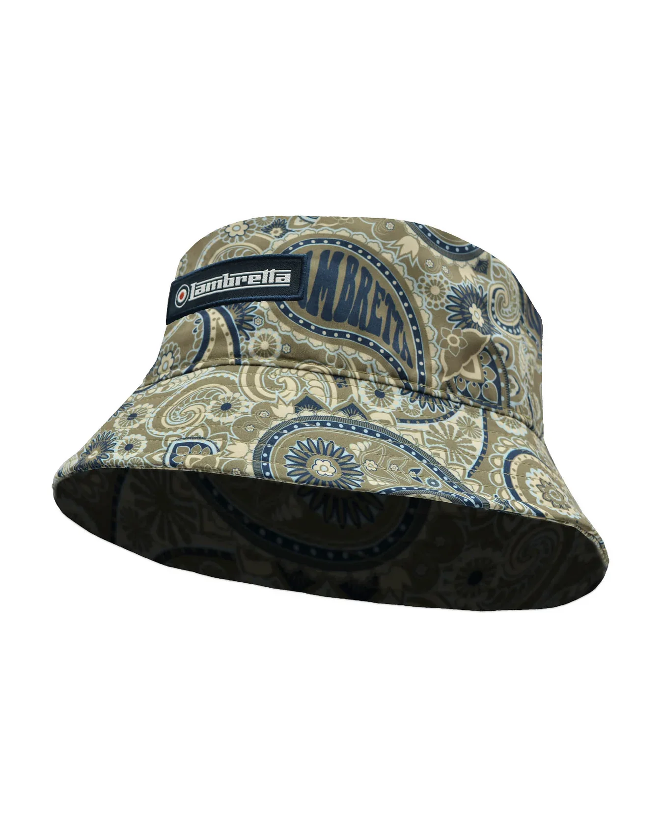Lambretta Paisley Brand Bucket Hat Khaki/Navy - 1094 - Image 3
