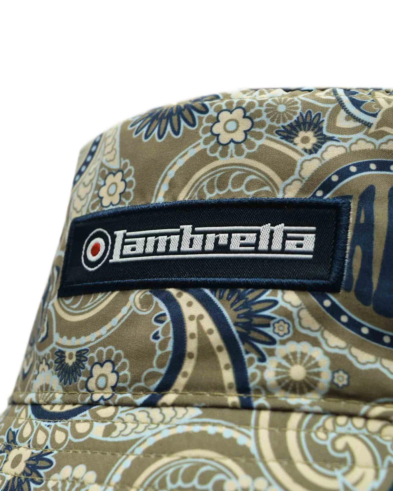 Lambretta Paisley Brand Bucket Hat Khaki/Navy - 1094 - Image 5