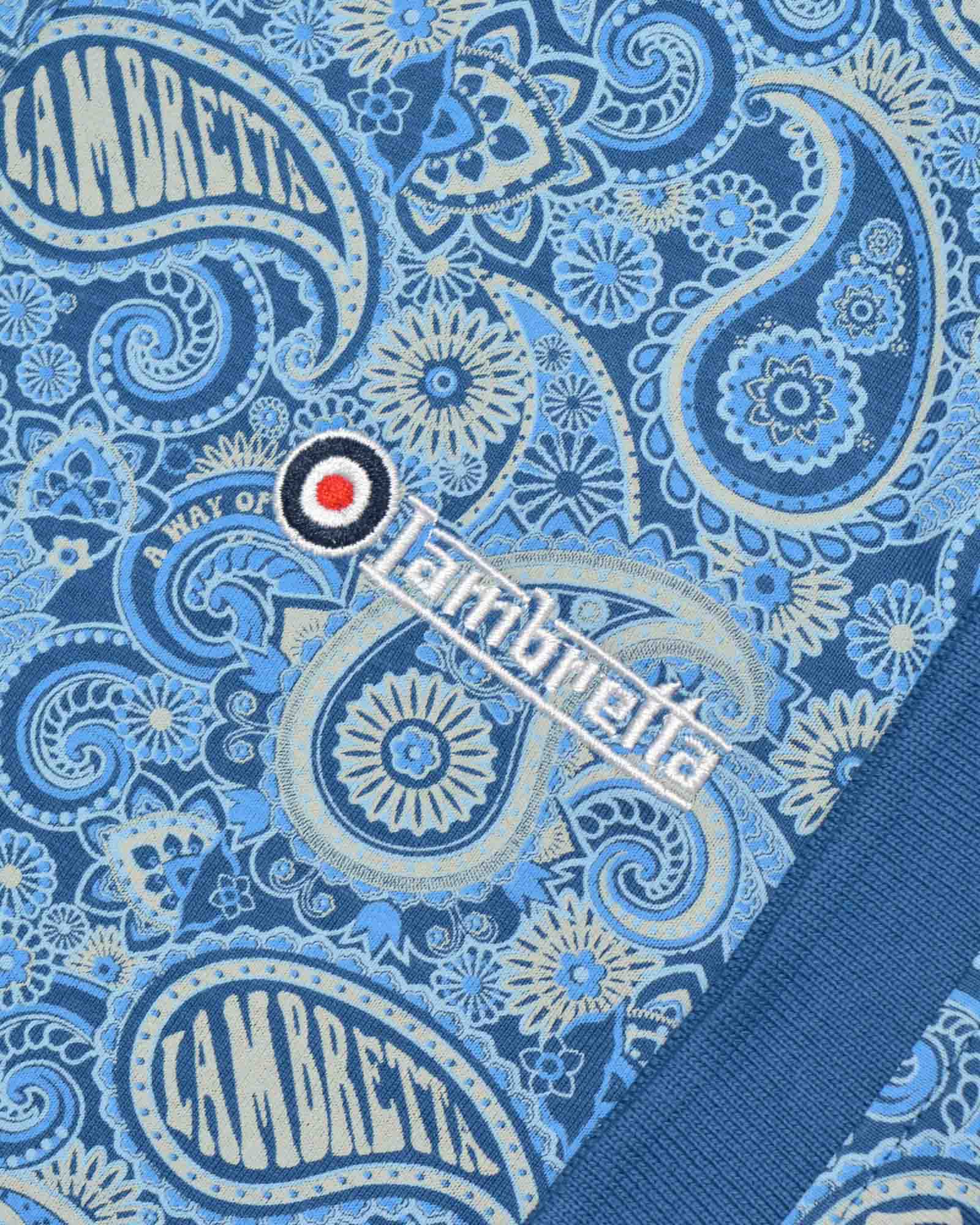 Lambretta Paisley Brand Polo Dark Blue/Wood Ash - 078 - Image 5