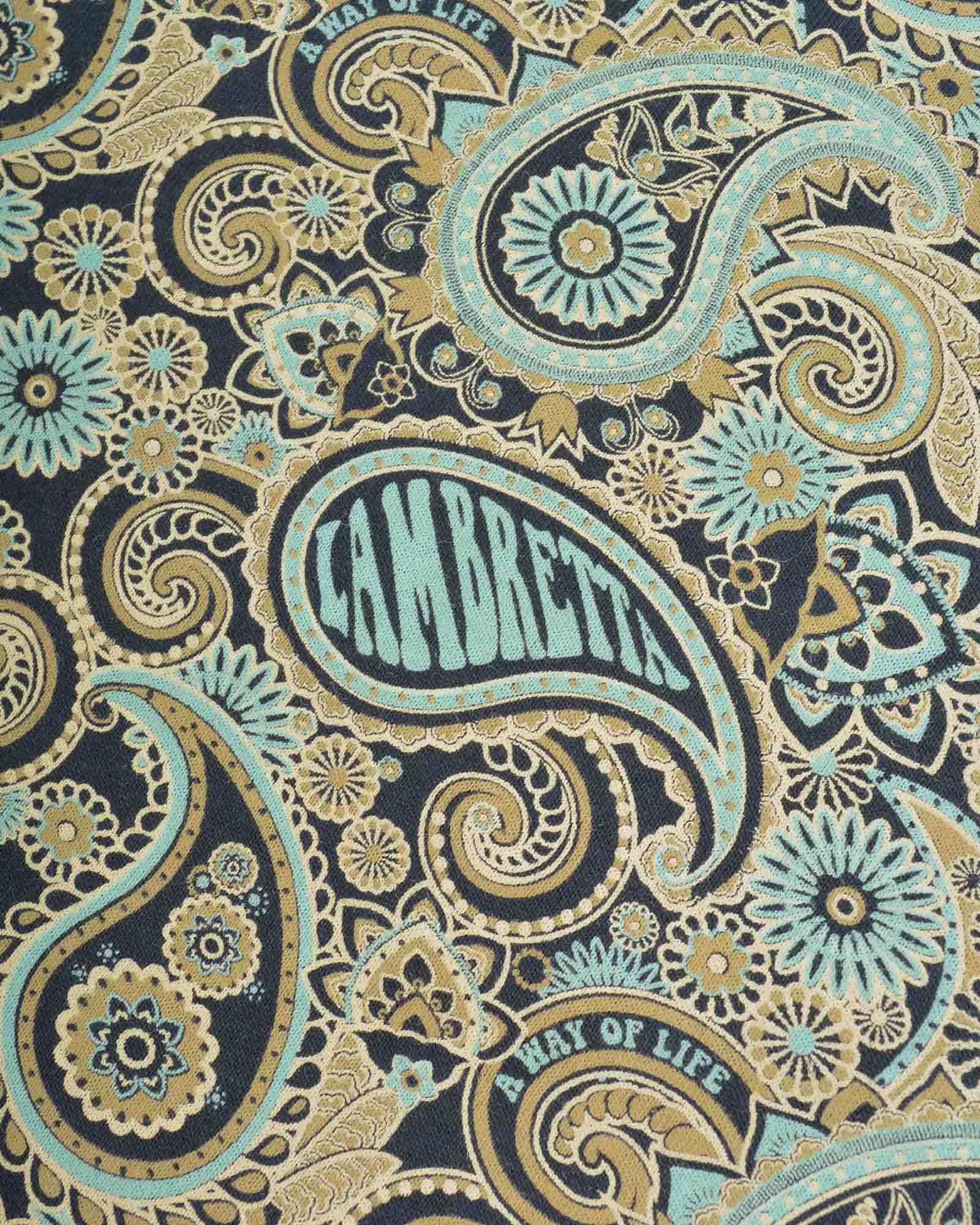 Lambretta Paisley Brand Polo Navy Cameo/Blue - 176 - Image 5