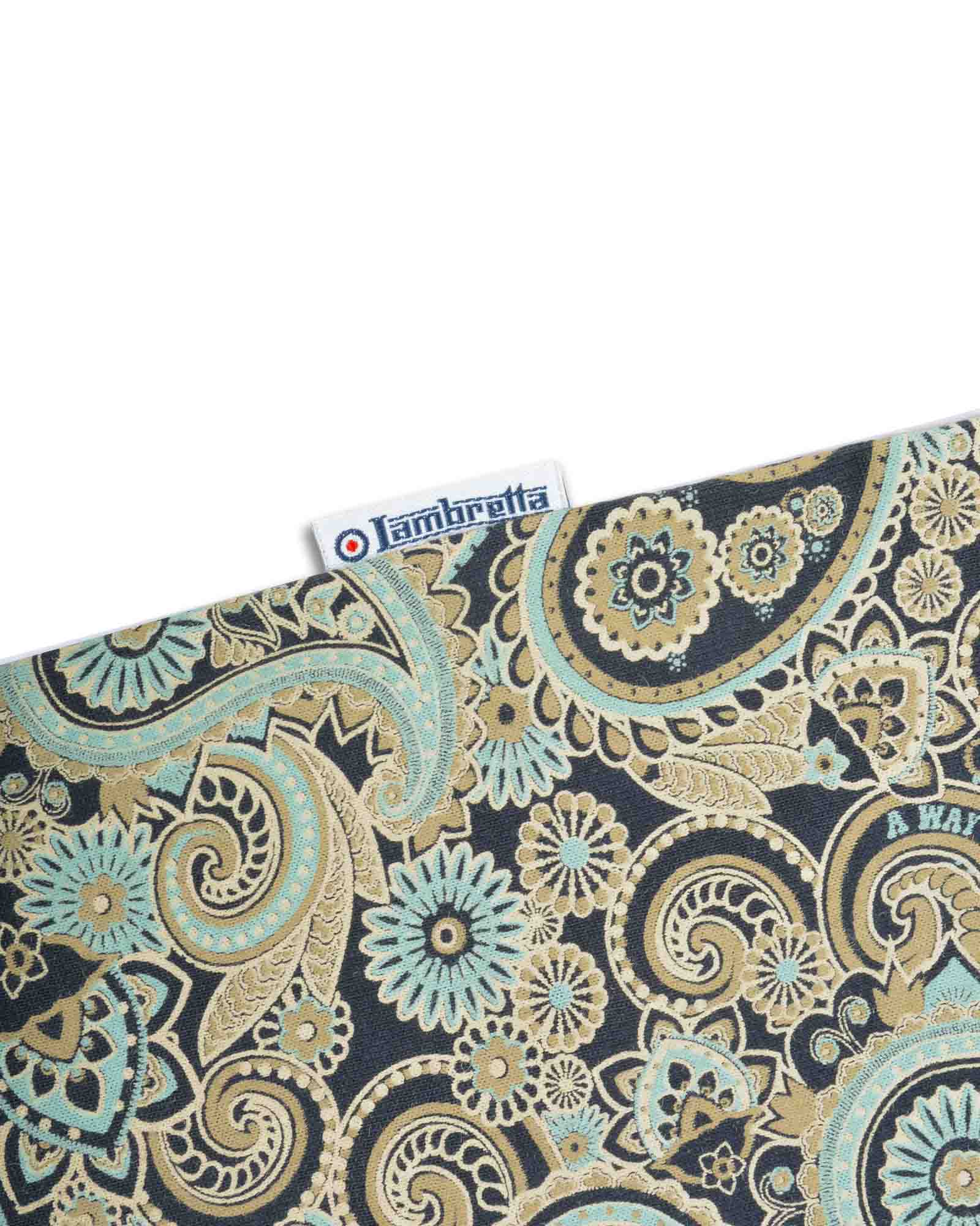 Lambretta Paisley Brand Polo Navy Cameo/Blue - 176 - Image 6