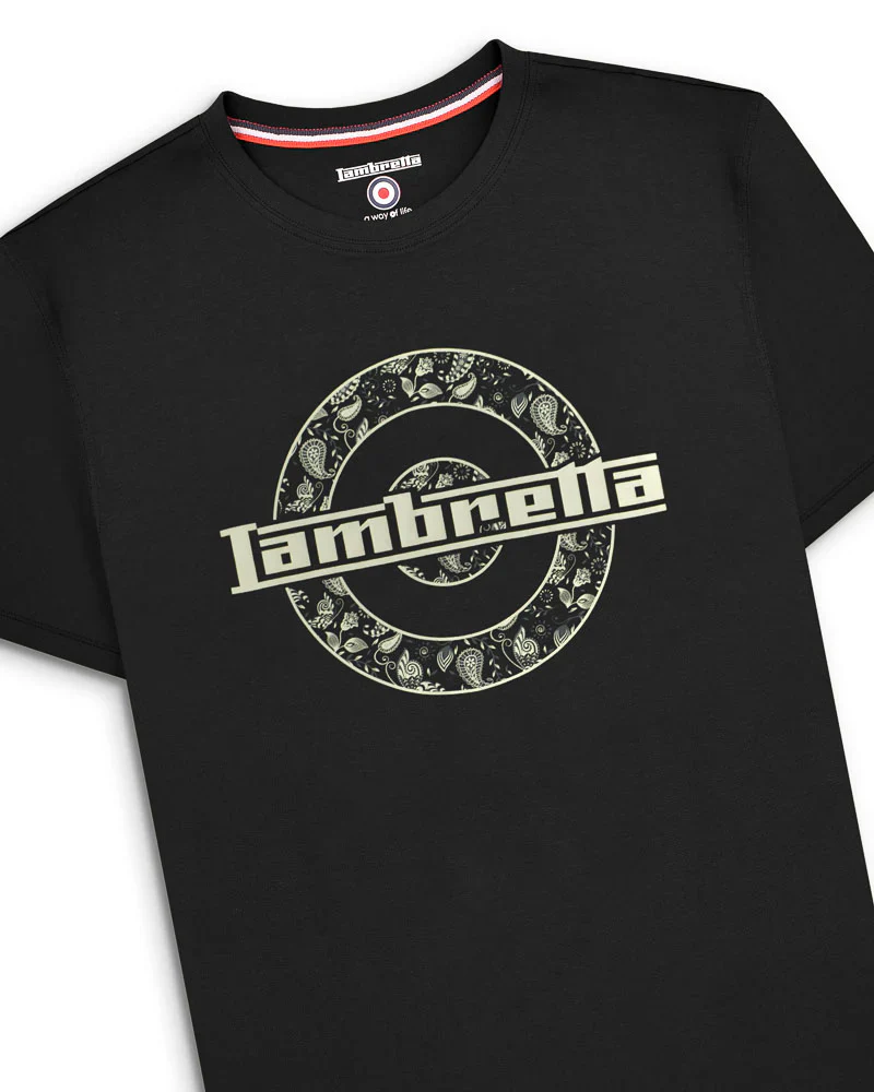 Lambretta Paisley Target Tee Black - 341 - Image 4
