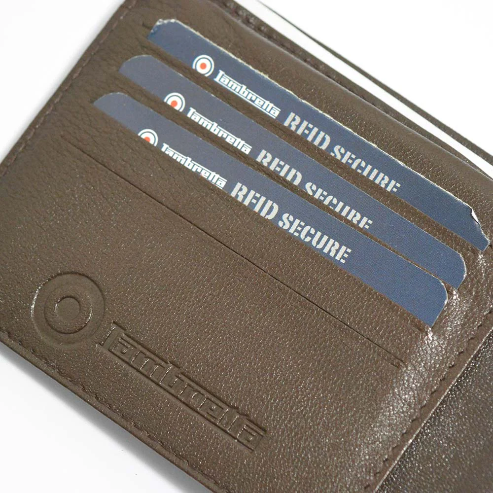 Lambretta Punched Leather Wallet Dark Brown - 1014 - Image 3