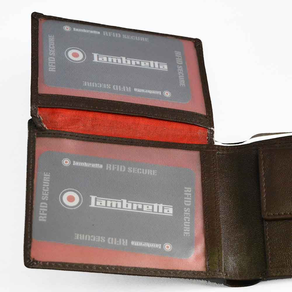 Lambretta Punched Leather Wallet Dark Brown - 1014 - Image 4
