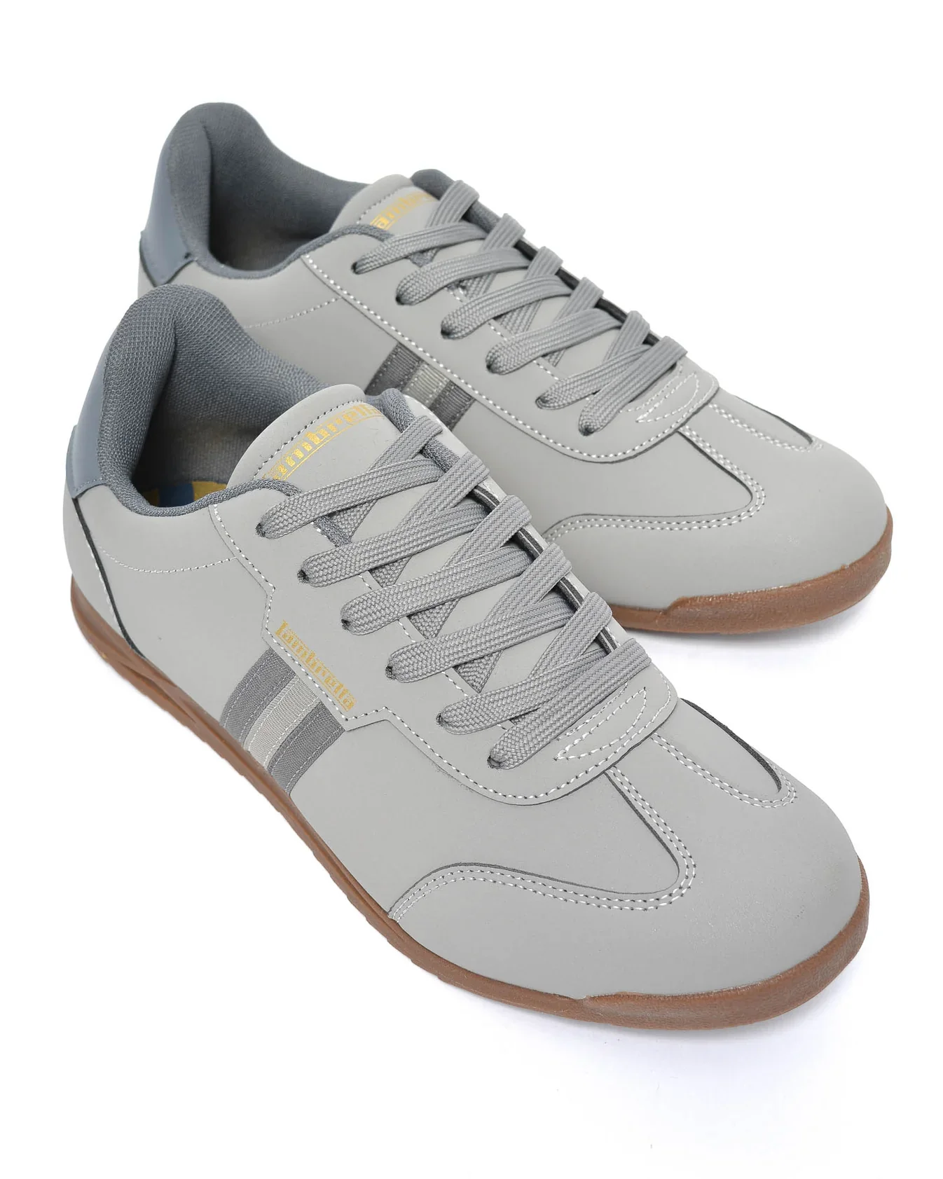 Lambretta Retro Style Tackle Trainers Charcoal/Grey - 1518 - Image 2