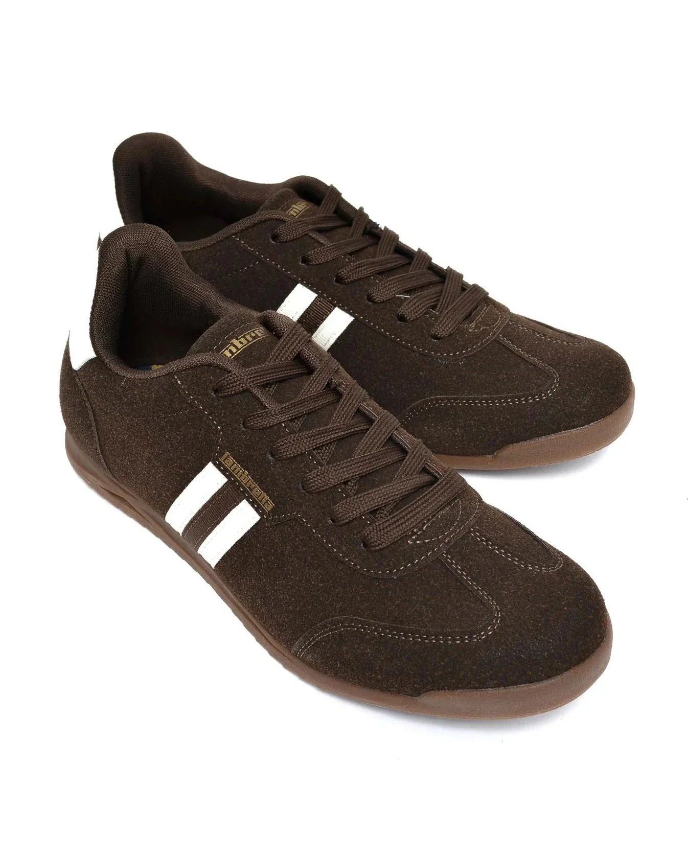 Lambretta Retro Style Tackle Trainers Chocolate/Cream - 1522